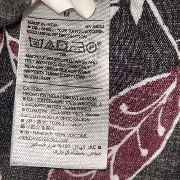 Old Navy Women’s Medium Black Floral V-Neck Long Sleeve Blouse Top Colorful - Picture 5 of 6